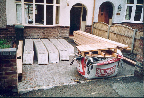The roofing materials.